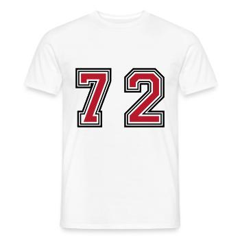 72 Number Symbol - Men's T-Shirt - white - Front - AI Model Male 178 dark (178cm)