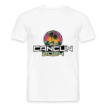 Palmiers de Noël Cancún 2024 - T-shirt homme - blanc - Devant - AI Model Male 178 dark (178cm)