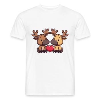 Moose Comic Couple Amour - T-shirt homme - blanc - Devant - AI Model Male 178 dark (178cm)
