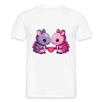 Armadillo Couple Love Couple In Love - Men's T-Shirt - white - Front - AI Model Male 178 dark (178cm)