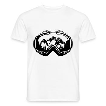 Ski Goggles Mountain Slope - T-shirt homme - blanc - Devant - AI Model Male 178 dark (178cm)