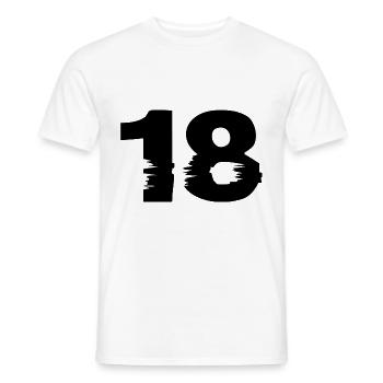 18 Zahl - Männer T-Shirt - Weiß - Vorne - AI Model Male 178 dark (178cm)