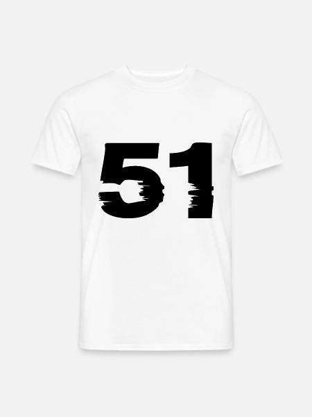 51 Number - Men's T-Shirt - white