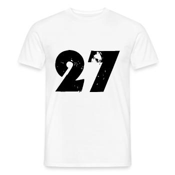 27 Number - Men's T-Shirt - white - Front - AI Model Male 178 dark (178cm)
