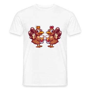 Trüban Comic Beer Funny Booze - Men's T-Shirt - white - Front - AI Model Male 178 dark (178cm)