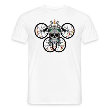 Bike Totenkopf Perfect Graphic Logo Design - Männer T-Shirt - Weiß - Vorne - AI Model Male 178 dark (178cm)
