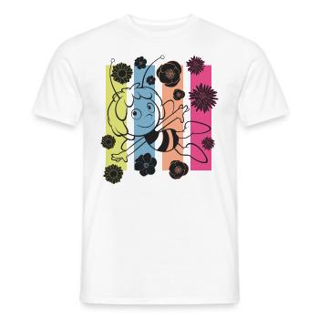 Maya L’Abeille Fleurs Et Rayures - T-shirt homme - blanc - Devant - AI Model Male 178 dark (178cm)