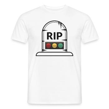 Feu tricolore reposer en toute tranquillité RIP - T-shirt homme - blanc - Devant - AI Model Male 178 dark (178cm)