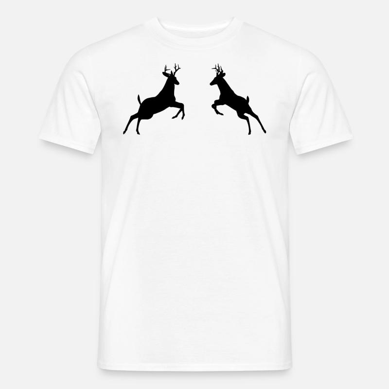 Hirschkampf - Männer T-Shirt - Weiß