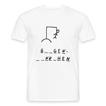 Galgenmännchen - Männer T-Shirt - Weiß - Vorne - AI Model Male 178 dark (178cm)