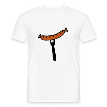 Bratwurst Gabel - Männer T-Shirt - Weiß - Vorne - AI Model Male 178 dark (178cm)