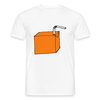 Paquet à boire orange - T-shirt homme - blanc - Devant - AI Model Male 178 dark (178cm)