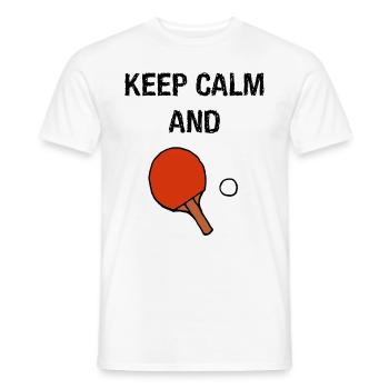 Gardez le tennis de table calme - T-shirt homme - blanc - Devant - AI Model Male 178 dark (178cm)