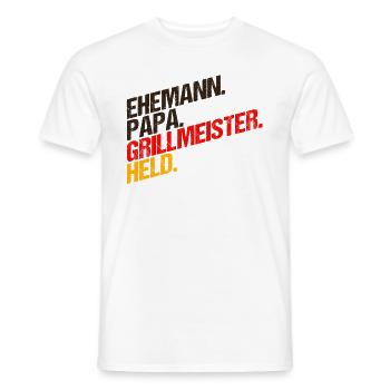 Ehemann Papa Grillmeister Held Vatertag Geschenk - Männer T-Shirt - Weiß - Vorne - AI Model Male 178 dark (178cm)