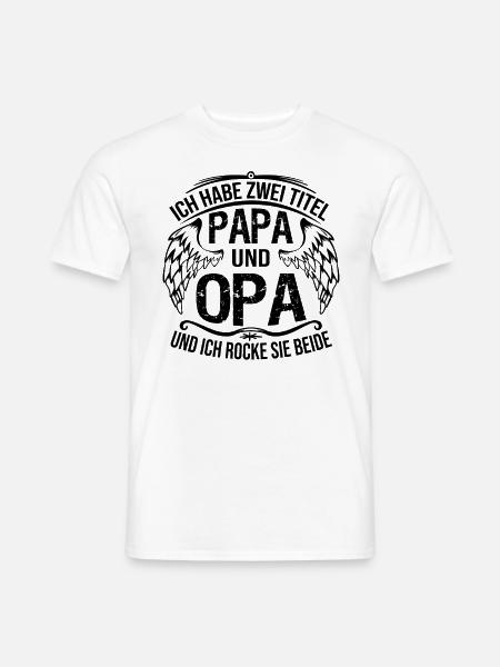 Papa und Opa - Bester Vater Großvater - Männer T-Shirt - Weiß