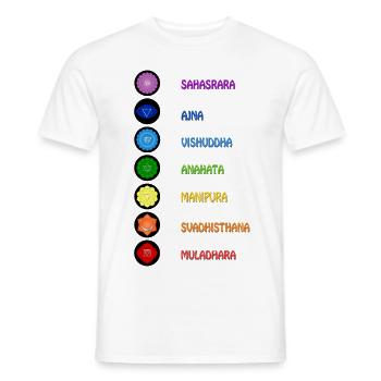 Die 7 Yoga Spiritualität Chakren - Männer T-Shirt - Weiß - Vorne - AI Model Male 178 dark (178cm)
