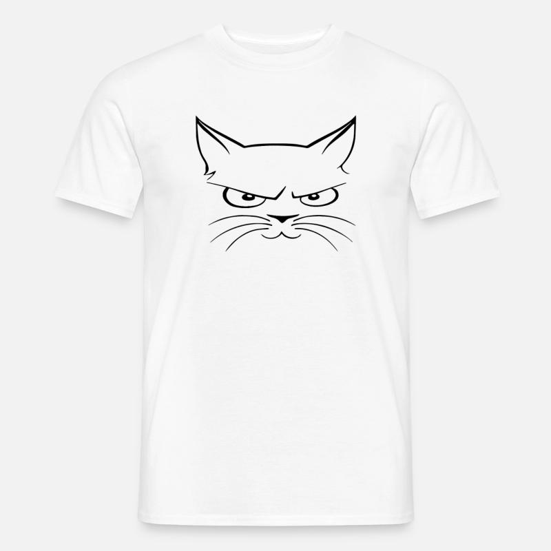A grim at the same time mischievous smiling cat - Men’s T-shirt - white