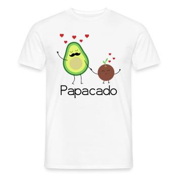 Papacado Father's Day Avocado Couple's Becoming Father - Men's T-Shirt - white - Front - AI Model Male 178 dark (178cm)
