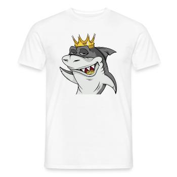 Cooler Hai mit Krone #4 Cool Sharks - Männer T-Shirt - Weiß - Vorne - AI Model Male 178 dark (178cm)