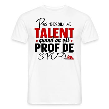 Prof de Sport Professeur Métier Cadeau Humour - T-shirt homme - blanc - Devant - AI Model Male 178 dark (178cm)