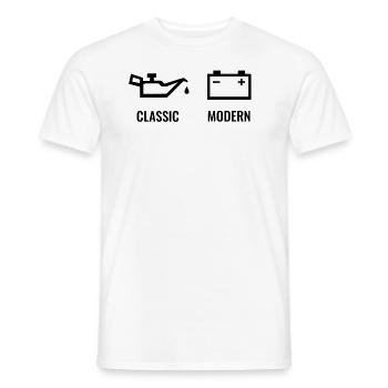 classic / modern E-mobility Elektro-Auto Fahrer - Männer T-Shirt - Weiß - Vorne - AI Model Male 178 dark (178cm)
