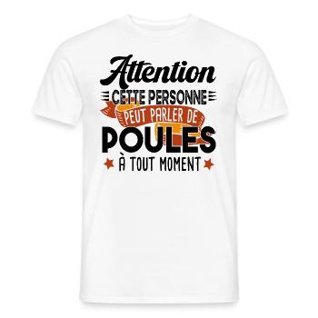 Poule Poulailler Cadeau Humour Agriculteur Ferme - T-shirt homme - blanc - Devant - AI Model Male 178 dark (178cm)
