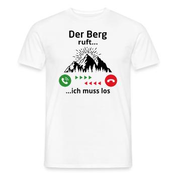 Der Berg ruft ich muss los - Männer T-Shirt - Weiß - Vorne - AI Model Male 178 dark (178cm)