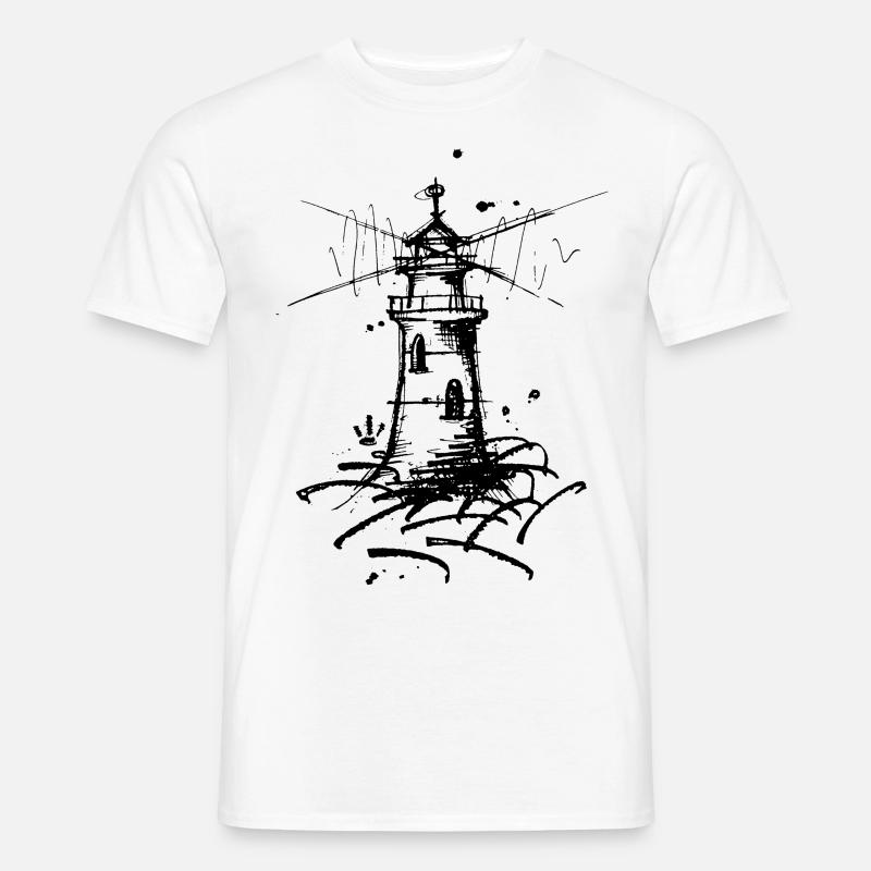 black lighthouse - Männer T-Shirt - Weiß