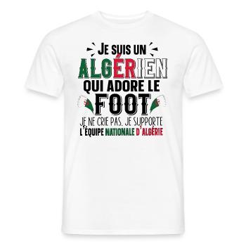 Algérien Algérie Football Foot Cadeau Humour Sport - T-shirt homme - blanc - Devant - AI Model Male 178 dark (178cm)