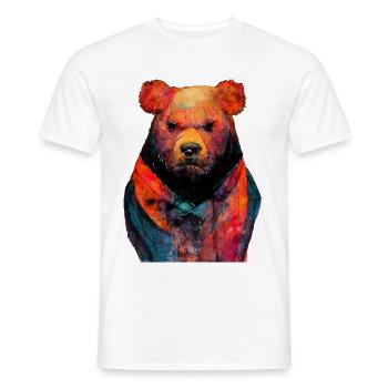 Bear Teddy #bear animal watercolor painting - Men's T-Shirt - white - Front - AI Model Male 178 dark (178cm)