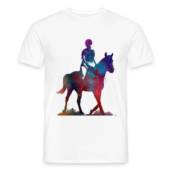 Rider #rider #horse #sport - Men's T-Shirt - white - Front - AI Model Male 178 dark (178cm)