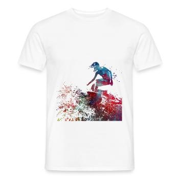 Surfer sport art #surfer #sport - Men's T-Shirt - white - Front - AI Model Male 178 dark (178cm)