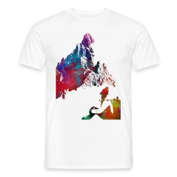 Bergsteiger Klettern Sport Kunst #mountaineer #climb - Männer T-Shirt - Weiß - Vorne - AI Model Male 178 dark (178cm)