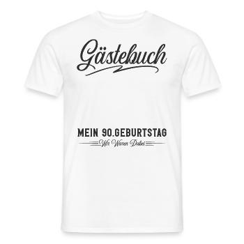 90. Geburtstag Gästebuch - Männer T-Shirt - Weiß - Vorne - AI Model Male 178 dark (178cm)