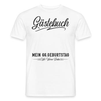 66. Geburtstag Gästebuch - Männer T-Shirt - Weiß - Vorne - AI Model Male 178 dark (178cm)
