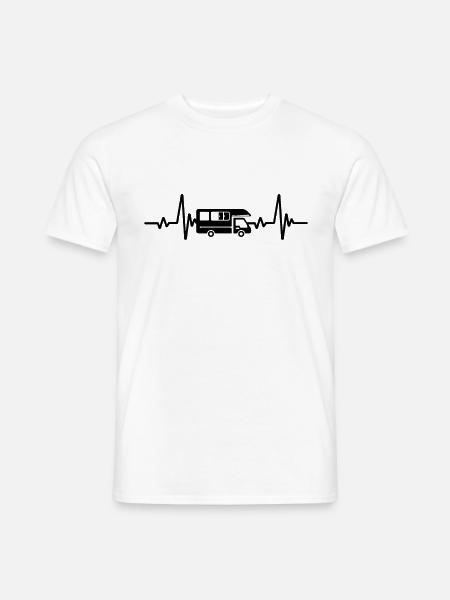 Heartbeat Camping-Wohnwagen - Männer T-Shirt - Weiß