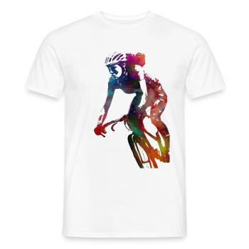 Cyclisme #cycling #sport #bike - T-shirt homme - blanc - Devant - AI Model Male 178 dark (178cm)