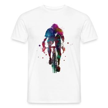 Cyclisme #cycling #sport #bike - T-shirt homme - blanc - Devant - AI Model Male 178 dark (178cm)
