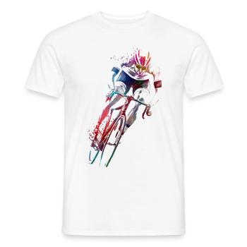 Cycling #cycling #sport #bike - Men's T-Shirt - white - Front - AI Model Male 178 dark (178cm)
