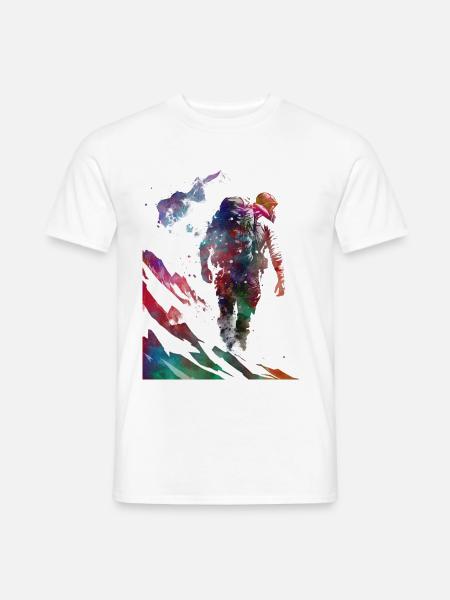 Bergsteiger Klettern Sport Kunst #mountaineer #climb - Männer T-Shirt - Weiß