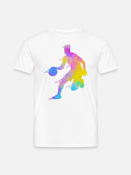 Basketball Bunte Spritzer - Männer T-Shirt - Weiß