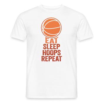 Repeat Eat Sleep Hoops basketball team - Men's T-Shirt - white - Front - AI Model Male 178 dark (178cm)