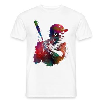 Joueur de baseball #baseball #sport - T-shirt homme - blanc - Devant - AI Model Male 178 dark (178cm)