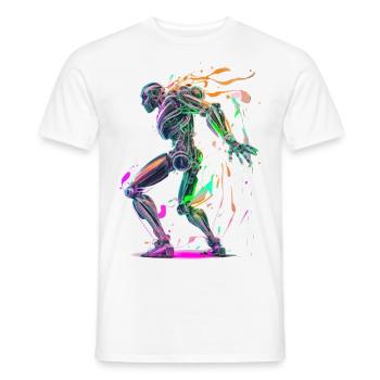 Tanzender Roboter - Männer T-Shirt - Weiß - Vorne - AI Model Male 178 dark (178cm)