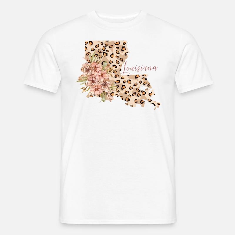 Louisiana leopard pattern map - Men’s T-shirt - white