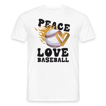 Les filles de la paix aiment le baseball - T-shirt homme - blanc - Devant - AI Model Male 178 dark (178cm)