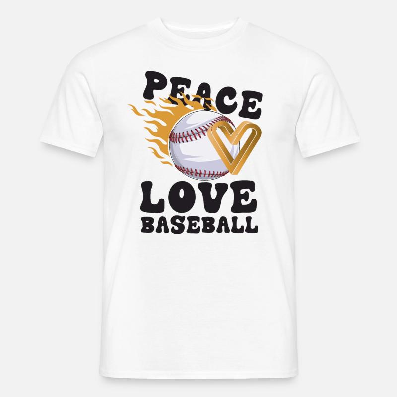 Mädchen Frieden Liebe Baseball - Männer T-Shirt - Weiß