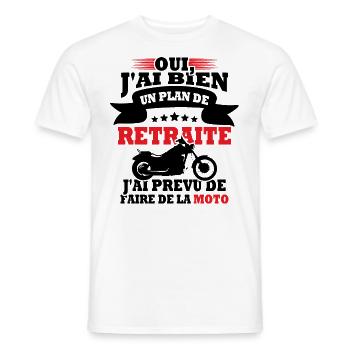 Plan de retraite faire de la moto - T-shirt homme - blanc - Devant - AI Model Male 178 dark (178cm)