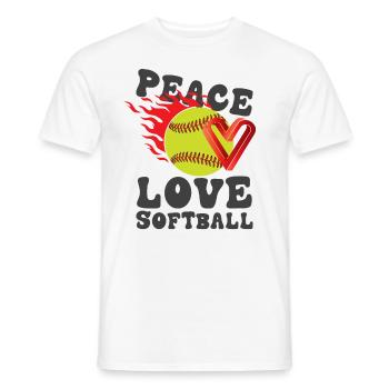 Mädchen Frieden Liebe Softball - Männer T-Shirt - Weiß - Vorne - AI Model Male 178 dark (178cm)