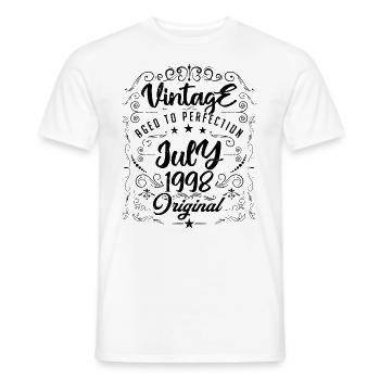Jahrgang Geboren im Juli 1998 Jubiläum Juli - Männer T-Shirt - Weiß - Vorne - AI Model Male 178 dark (178cm)